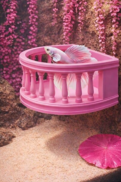 Akvaryum Beta Dinlenme Alanı ( Pembe ) Beta Yuvası Dişi Beta ve Erkek Beta Balıgı Dinlenme Alanı