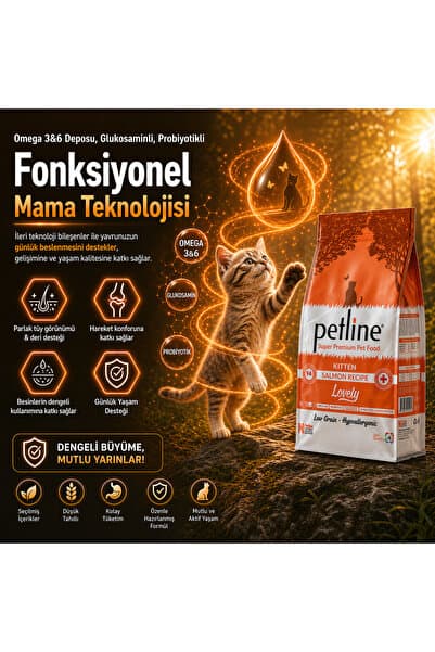 Omega 3&6 Deposu, Glukosaminli, Probiyotikli Yavru ve Yetişkin Kedi Maması 1,5kg - Lovely