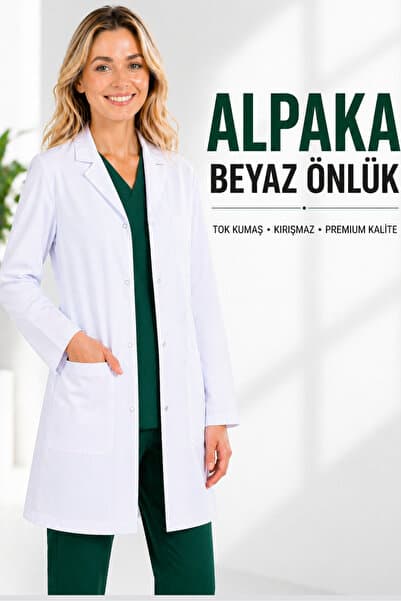 UMAY ÜNİFORMA Kadın Beyaz Önlük Doktor Önlüğü Hemşire Eczacı Veteriner Laborant Öğretmen Berber Öğrenci Medikal Önlük