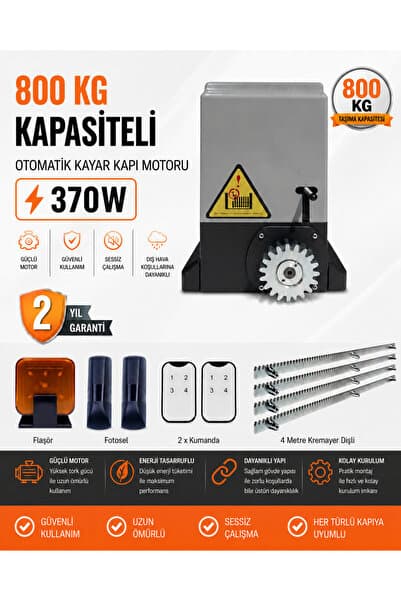 ZETEK ELEKTRONİK ZTX 600–800 KG Bahçe Kapı Motoru – Yana Kayar Kapı Motor Sistemleri – Garaj Kapısı Motoru – 2 Kumand