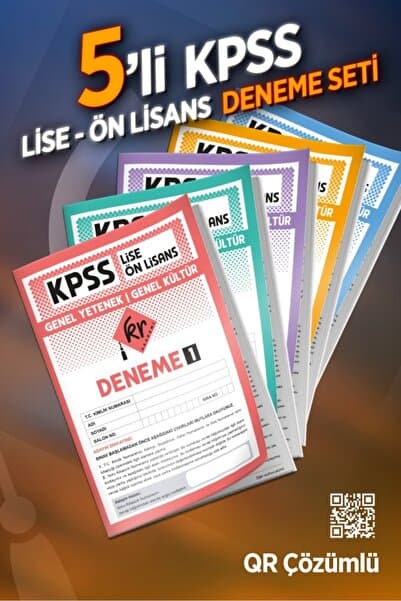 KR Akademi Yayınları 2026 KPSS Lise Ön Lisans Genel Yetenek Genel Kültür 5li Deneme Paketi