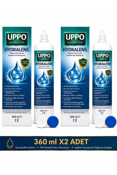 uppo moisture haydralens hasas gözler için ph sağlıklı göz yaşına eşdeğer gelişmiş çok amaçlı lens solüsyonu 360 ml x2 adet