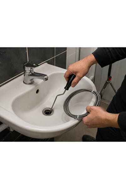 KL HOME LAVABO Gider Açma Kiti - 3 Metre Metal Lavabo Açma Teli- Sustası