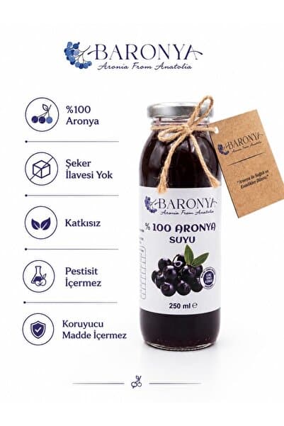 baronya Soğuk Sıkım Katkısız %100 Aronya Suyu 250ml