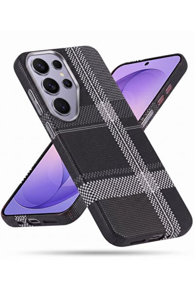Rivor Samsung Galaxy S26 Ultra Uyumlu Kılıf Magsafe Şarj Özellikli Karbon Fiber Görünümlü Premium PC Kapak