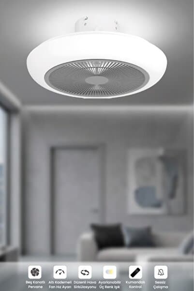 JOYSIDEA Tavan Vantilatörü & Led Lamba Avize Sarı ışık, Beyaz ışık, Gün ışığı ışık (SALON TİPİ)