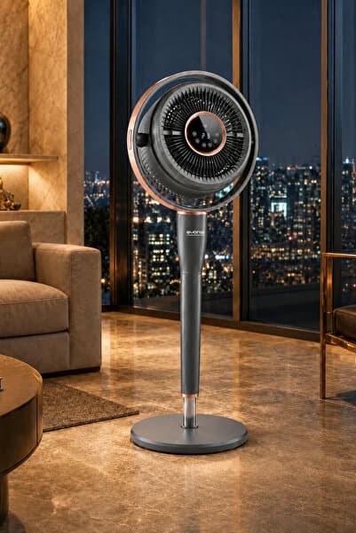evona Aura 360 ATK2603 360° Dinamik Salınımlı Sessiz Vantilatör, Uzaktan Kumandalı, 6 Hız Modlu, 24 Saat Zaman Ayarlı, Antrasit Gri