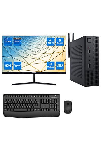 TURBOX Mini-150 i5 6400 16GB Ram 256GB M2 NVMe SSD 23.8 inç FHD Monitör Kurumsal Ofis Mini PC