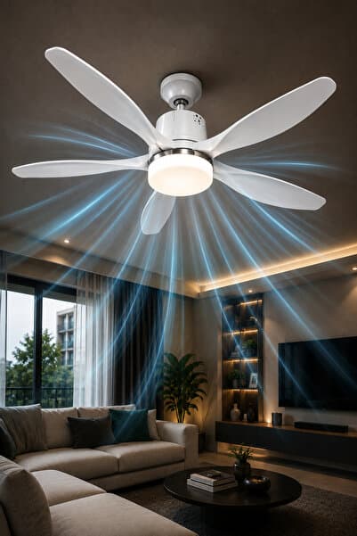 ROBO LED Işıklı Tavan Vantilatörü – 75 cm, 5 Kanat, E27 Duy, Uzaktan Kumandalı