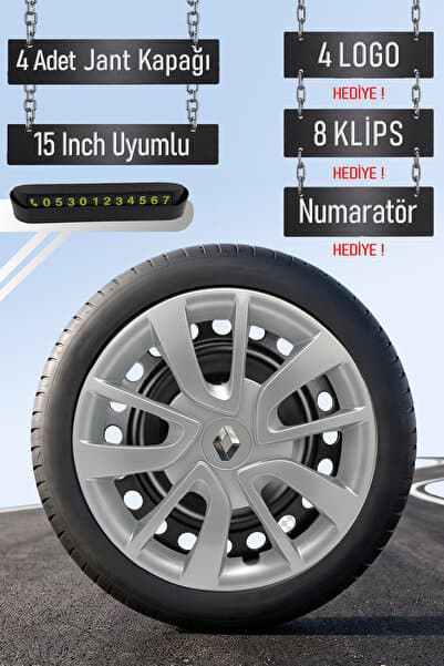 Routicar Renault Jant Kapağı Seti 4 Adet 15" inç Gri ( Clio 4 5 Symbol Megane Kangoo Fluence Taliant Express Brodway ) G049