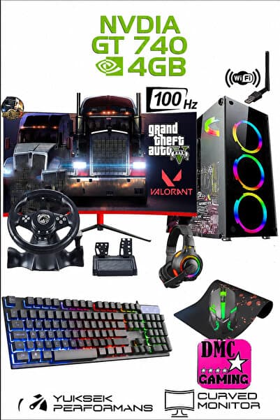 N231 (GTA 5) I5 3470,16GB,500GB HDD,256GB SSD,4GB GT740,24''100Hz Curved Masaüstü Oyuncu Bilgisayar