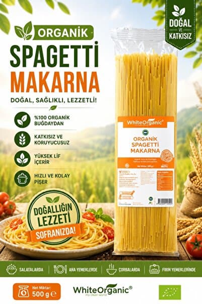 White Organic Organik Spagetti Makarna 500 Gr