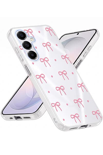 Rivor Samsung Galaxy A24 Uyumlu Kılıf Kamera Çıkıntılı Fiyonk Desenli İnce Zarif Sert Kapak
