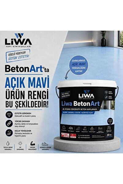 liwa yapı kimyasalları Liwa BetonArt Jel Kıvamlı Kendiliğinden Yayılan Dekoratif Zemin Kaplaması