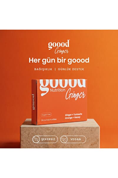 Goood Nutrition Goood Ginger Bitkisel 24'lü Pastil (Zencefil, Zerdeçal, C Vitamini)