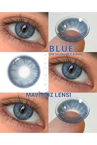 Eyeshop GÖZ LENSİ BLUE Mavi tonda haresiz doğal görünümlü kozmerik amaçlı numarasız Kulanım suresi 1 yıllıktır