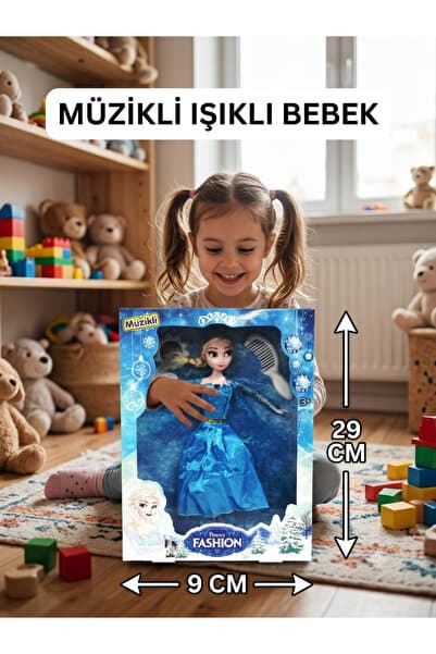 çınaroğlu avm Oyuncak Elsa Işıklı Müzikli Bebek Fashion 29 cm Kutulu