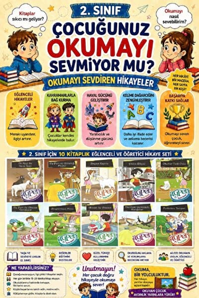 Ata Yayıncılık 2.Sınıf Okumayı Sevdiren 10 lu Hikaye Seti 2 (32sayfa)