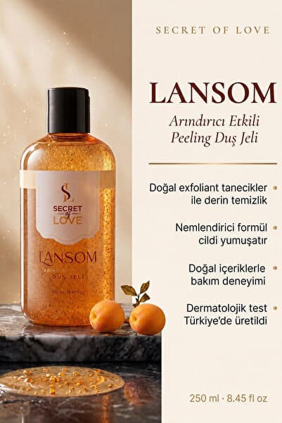 SECRET OF LOVE Lansom Peeling Duş Jeli Arındırıcı Etkili Tanecikli Jel 250 ml