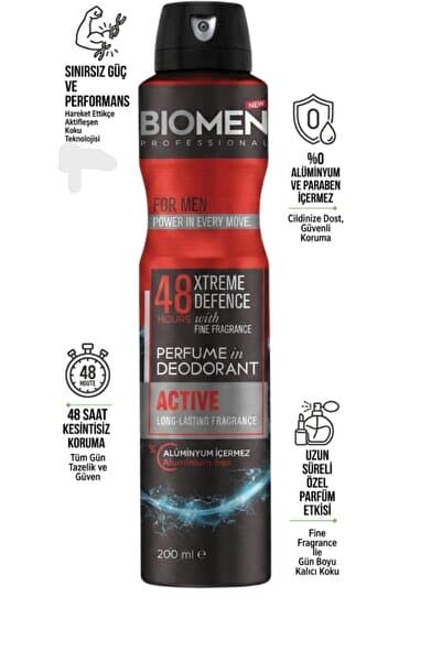 Biomen Perfume in Deodorant For Men Active 200 ml