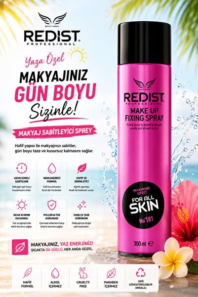 Redist Makyaj Sabitleyici Sprey – Gün Boyu Kalıcı Ve Taze Görünüm Için 300 ml Vegan