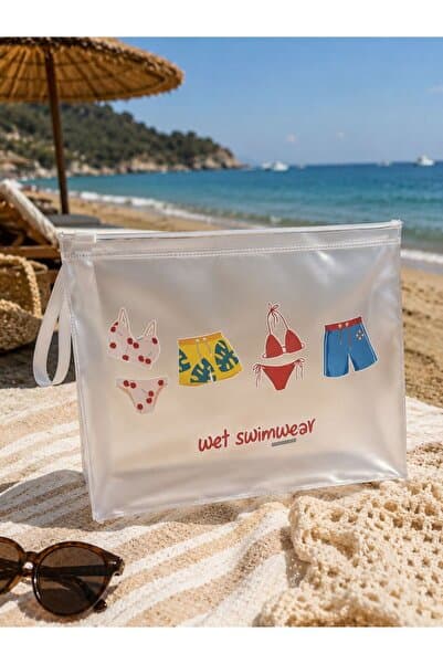 4nio Şeffaf ıslak mayo ve bikini çantası-su geçirmez fermuarlı