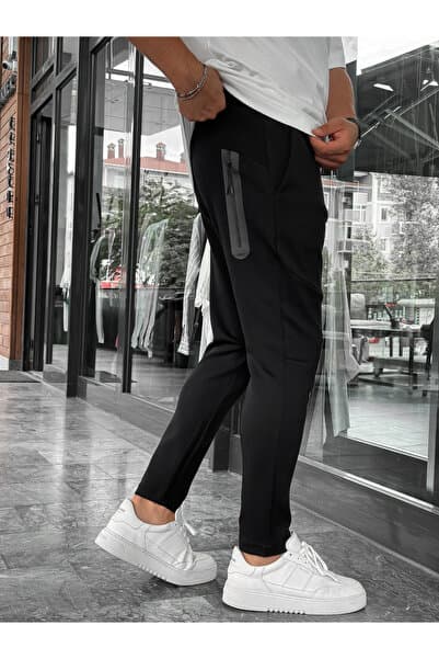 BYBASICMAN Siyah Yan Fermuarlı Basic Eşofman BY-0002