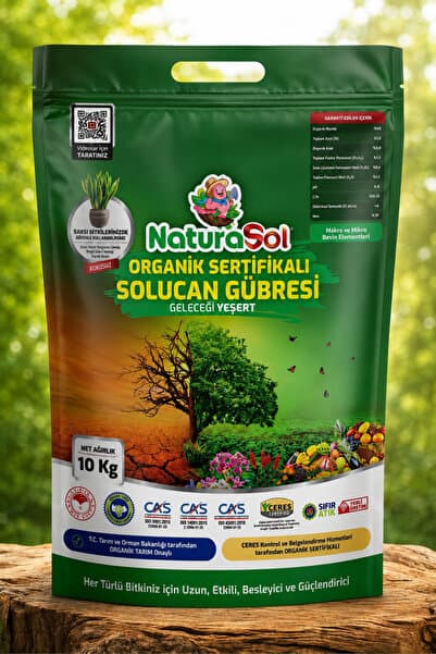 Naturasol Organik Sertifikalı Katı Solucan Gübresi 10 Kg (20 Litre) Sebze-Meyve, Çiçekler, Çim, İç & Dış Mekan, Süs Bitkileri