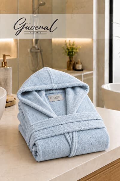 Güvenal VİBE | Kapüşonlu Pamuklu Unisex Bornoz | Genç Bornozu | Erkek Havlu Bornoz | Kadın Havlu Bornoz | Sabahlık - 1 Adet