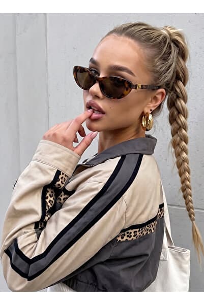 Koi Eyewear Leopar Kahverengi Vintage Tarz Kadın Cat Eye Güneş Gözlüğü