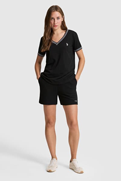 U.S. Polo Assn. Kadın Siyah Örme Şort 50323506-VR046