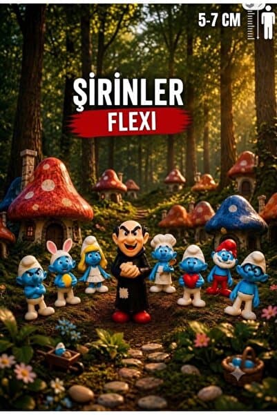You Toys Şirinler 8Li Set / Hareketli Eklemli 5-7 Cm Şirine+Şirin Baba+Gargamel Dahil 8 Adet Figür Oyuncak