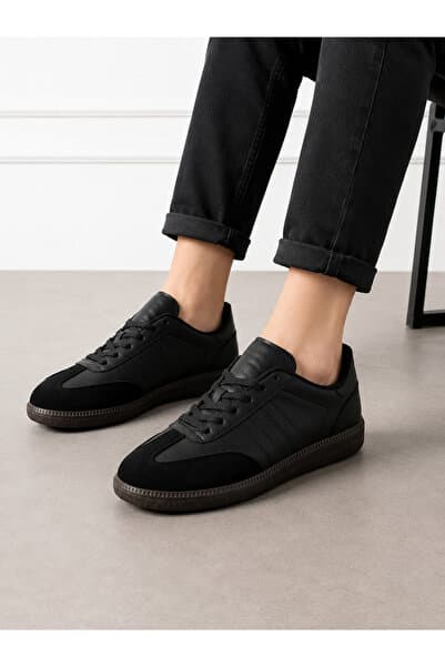 eformoda by emre yılmaz Siyah Unisex Kadın Erkek Şeritli Rahat Taban Günlük Sneaker Spor Ayakkabı Sm03