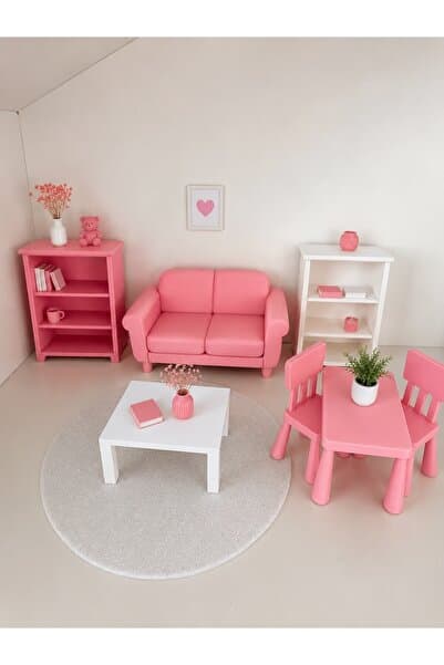 MİNİNOVASTUDİO MiniNova Çocuk Oyun Evi Mini Salon ve Yemek Odası Mobilya Seti – 3D Baskı