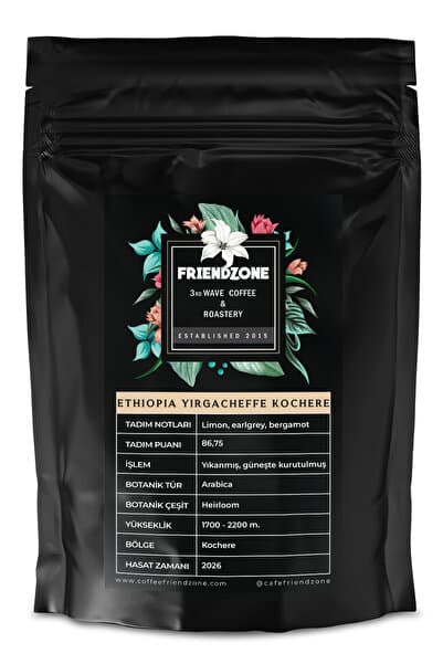 Friendzone 3rd Wave Coffee & Roastery Ethiopia ( Etiyopya ) Yirgacheffe Kochere Yöresel Kahve 250 Gr