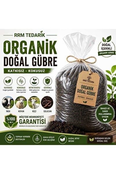 rrm tedarik yanmış elenmiş keçi koyun inek karışık doğal hayvan gübresi %100 DOĞAL 10 kg (20lt) ( Toprak düzenleyici bahçe saksı çim ve bütün köklü bitkiler için )