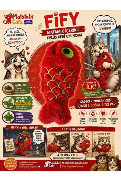 MATATABİ CATS MATAMIX | FIFY Peluş Kedi Oyuncağı Dayanıklı, Kediler İçin Eğlenceli Oyuncak