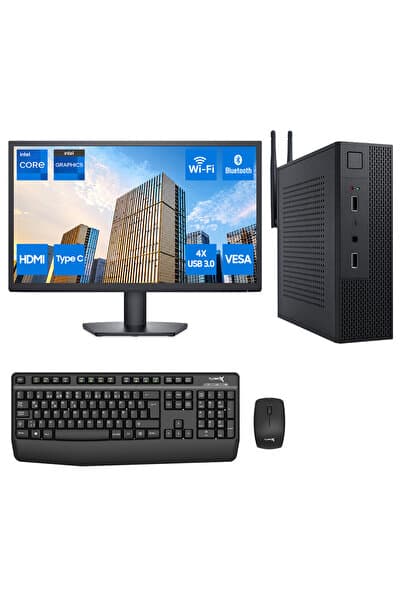 TURBOX Mini-75 i5 7400 16GB Ram 256GB M2 NVMe SSD 23.8 inç FHD Dell Monitör Kurumsal Ofis Mini PC