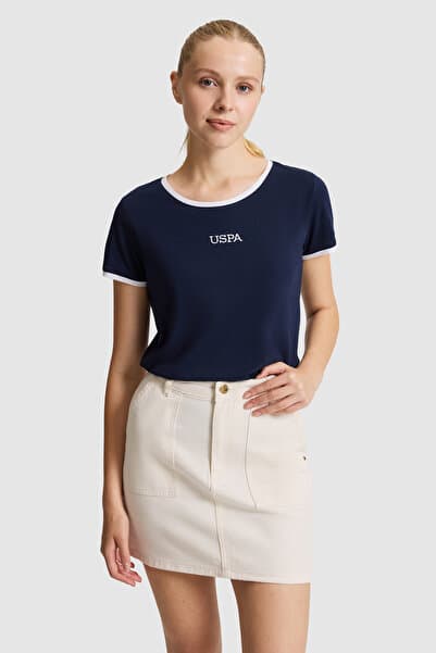 U.S. Polo Assn. Kadın Lacivert Bisiklet Yaka Tişört 50323547-VR033