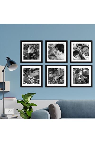 Teknograf Kişiye Özel 6 Fotoğraflı Çerçeve Görünümlü MDF Tablo Seti - 14x14 cm