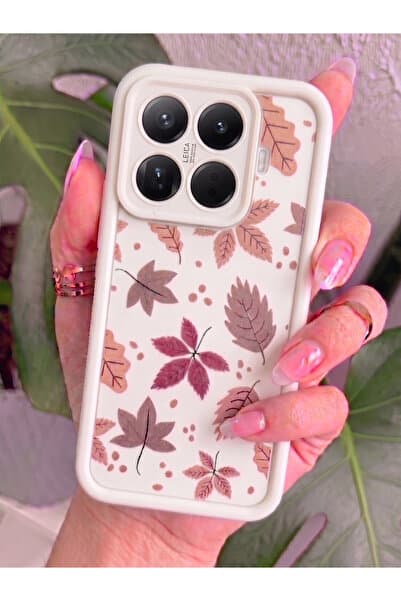 Rivor Xiaomi Mi 15T Pro Uyumlu Kılıf Kamera Korumalı Sonbahar Yaprakları Desenli Kabartmalı Lüks Silikon Kapak