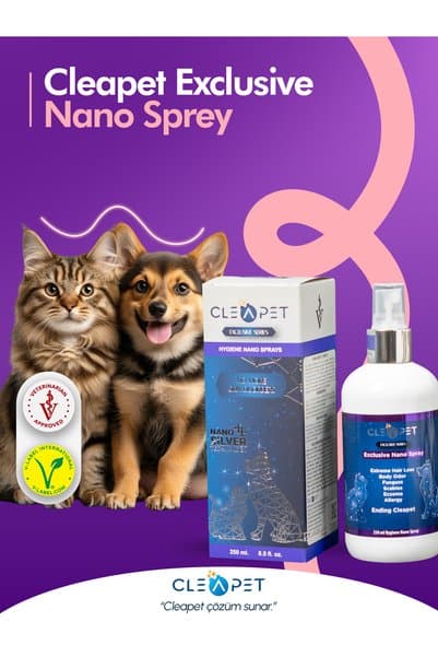 Cleapet Mantar Yara Karşıtı-Nano Gümüş Bakım Spreyi 250 ml-Kedi Köpek