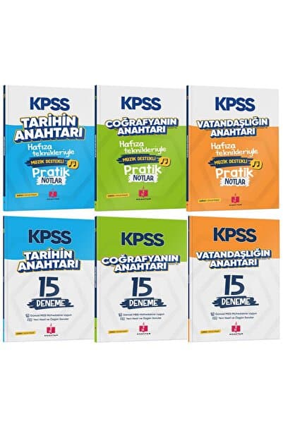 Anahtar Kitap 2026 Kpss'nin Anahtarı Hafıza Teknikleriyle Müzik Destekli Süper 6'lı Konu Anlatım Ve Deneme Seti