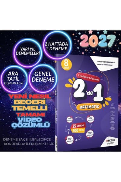 Öncelik Yayınları 2026 2027 Lgs 8. Sınıf Matematik 2 de 1-Aylık 2 Deneme 18 Sarmal 4 Tatil 3 Genel Yeni Nesil Video Çözüm