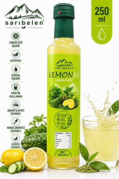 sarıbelen Lemon Fit 250 ml | Lemon Cure | Limon Şurubu Mix | Detoks Şurubu | Limon Özü