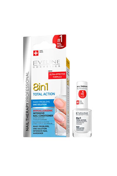 Eveline Cosmetics Total Action 8 Tırnak Problemine Tek Çözüm Bakım Ojesi 12 ml