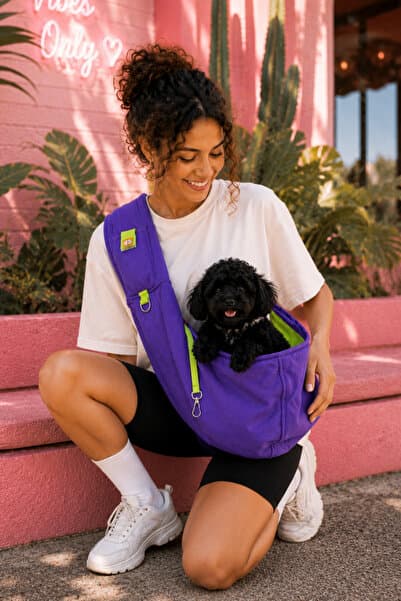 salya store Köpek ana kucağı taşıma çantası, Ayarlanabilir Askı, 0-6Kg köpekler için