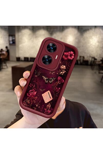 PATTERNOVA Realme C55 Uyumlu Yüksek Kaliteli Kurdele Sade Kılıf, Ferah Stil, Herkes İçin Uygun