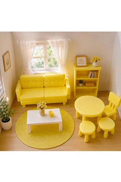 MİNİNOVASTUDİO MiniNova 3D Baskı Mini Salon & Yemek Alanı Mobilya Seti | Koltuk, Masa, Sandalye, Tabure, Sehpa ve Kitaplık
