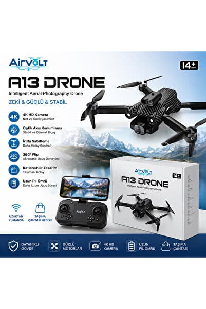 Newiba Teknoloji A13 Drone 4K HD Kamera Optik Akış Konumlamalı Katlanabilir Akıllı Drone